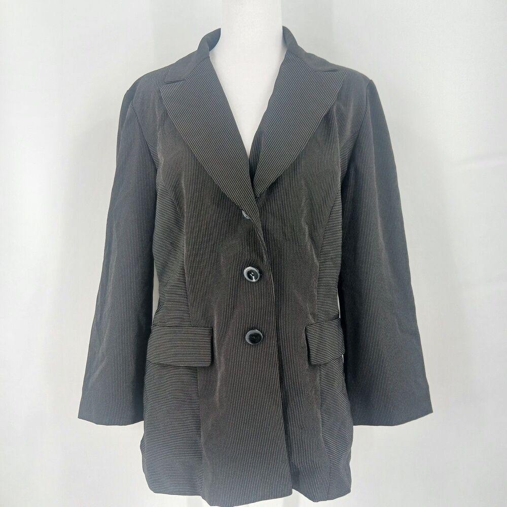 Vintage Danny & Nicole Women's Size 10 Grey Blazer Jacket Button Front